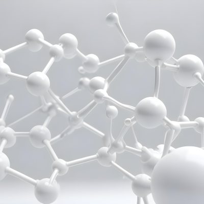 White Molecular Structure With Interconnected Spheres Minimalist Design Clean And Bright Aesthetic Scientific Visualization Abstract Representation Soft Lighting And A Blurred Background 18 0796
