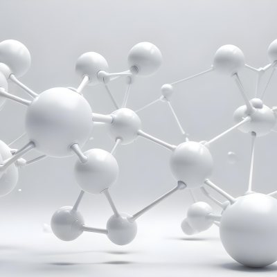 White Molecular Structure With Interconnected Spheres Minimalist Design Clean And Bright Aesthetic Scientific Visualization Abstract Representation Soft Lighting And A Blurred Background 26 Dc19