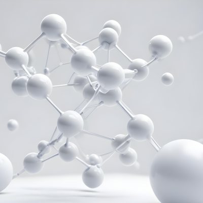 White Molecular Structure With Interconnected Spheres Minimalist Design Clean And Bright Aesthetic Scientific Visualization Abstract Representation Soft Lighting And A Blurred Background 7 49a2