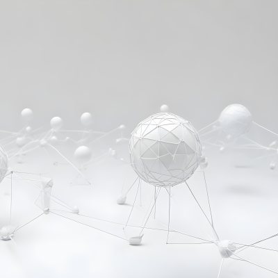 White Spheres Connected By Thin Lines Forming A Network Creating A Sense Of Interconnectedness Against A Soft Gradient Background Minimalist Design 1 8175