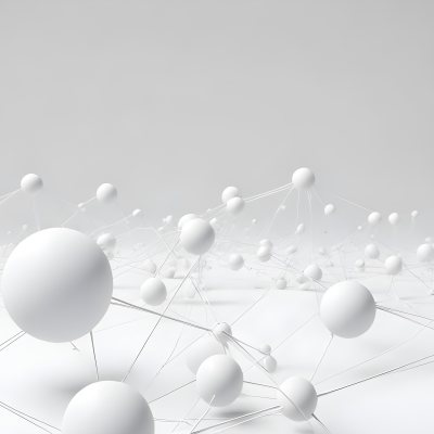 White Spheres Connected By Thin Lines Forming A Network Creating A Sense Of Interconnectedness Against A Soft Gradient Background Minimalist Design 10 Fe80