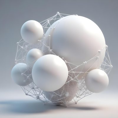 White Spheres Connected By Thin Lines Forming A Network Creating A Sense Of Interconnectedness Against A Soft Gradient Background Minimalist Design 12 9a1b