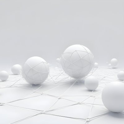 White Spheres Connected By Thin Lines Forming A Network Creating A Sense Of Interconnectedness Against A Soft Gradient Background Minimalist Design 14 2459