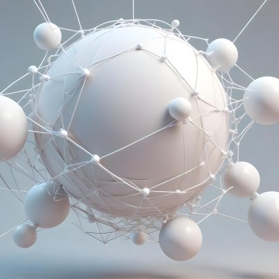 White Spheres Connected By Thin Lines Forming A Network Creating A Sense Of Interconnectedness Against A Soft Gradient Background Minimalist Design 19 5348