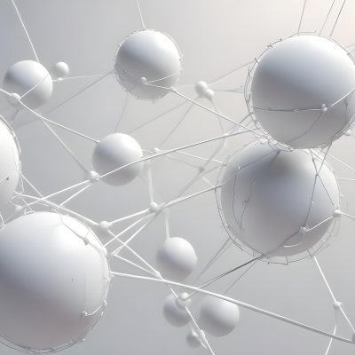 White Spheres Connected By Thin Lines Forming A Network Creating A Sense Of Interconnectedness Against A Soft Gradient Background Minimalist Design 20 954a