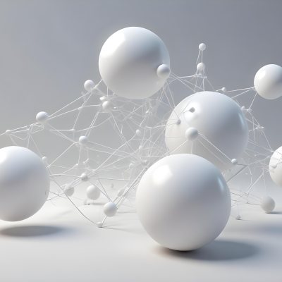 White Spheres Connected By Thin Lines Forming A Network Creating A Sense Of Interconnectedness Against A Soft Gradient Background Minimalist Design 22 7022
