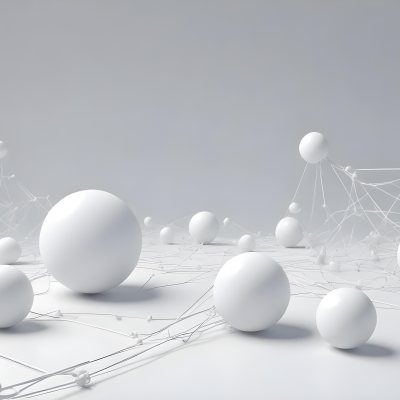 White Spheres Connected By Thin Lines Forming A Network Creating A Sense Of Interconnectedness Against A Soft Gradient Background Minimalist Design 26 96d3