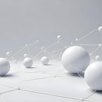 White Spheres Connected By Thin Lines Forming A Network Creating A Sense Of Interconnectedness Against A Soft Gradient Background Minimalist Design 5 899d