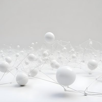 White Spheres Connected By Thin Lines Forming A Network Creating A Sense Of Interconnectedness Against A Soft Gradient Background Minimalist Design 9 92f4