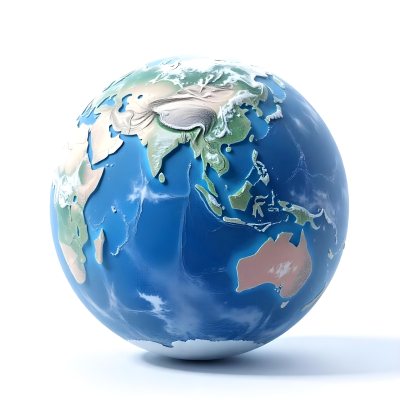 A 3d Render Of Planet Earth With Visible Continents Oceans And Cloud Cover Set Against A Plain White Background 1 4396