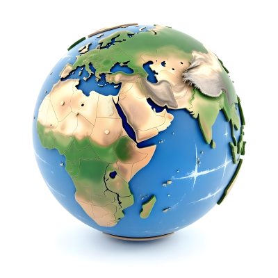 A 3d Render Of Planet Earth With Visible Continents Oceans And Cloud Cover Set Against A Plain White Background 19 84ab