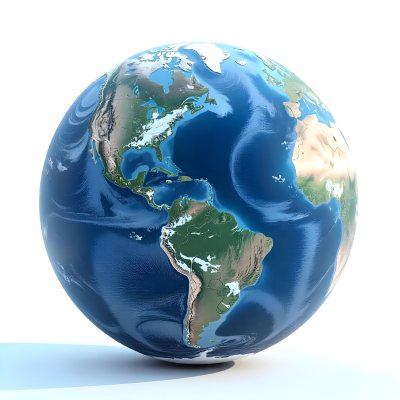 A 3d Render Of Planet Earth With Visible Continents Oceans And Cloud Cover Set Against A Plain White Background 2 C8ca