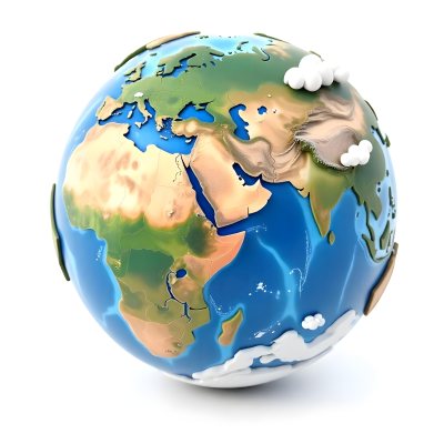 A 3d Render Of Planet Earth With Visible Continents Oceans And Cloud Cover Set Against A Plain White Background 22 F8ee