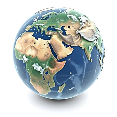 A 3d Render Of Planet Earth With Visible Continents Oceans And Cloud Cover Set Against A Plain White Background 9 6f8e