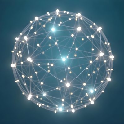 A Glowing Sphere With A Network Of Interconnected Lines And Dots Creating A Futuristic And Technological Aesthetic On A Dark Blue Background 15 Caf3
