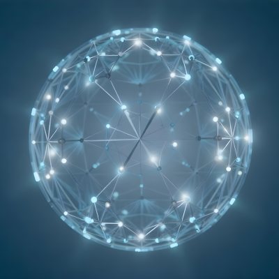 A Glowing Sphere With A Network Of Interconnected Lines And Dots Creating A Futuristic And Technological Aesthetic On A Dark Blue Background 20 9552