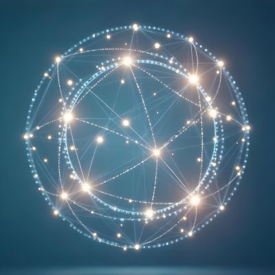 A Glowing Sphere With A Network Of Interconnected Lines And Dots Creating A Futuristic And Technological Aesthetic On A Dark Blue Background 5 8844