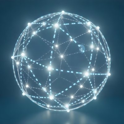 A Glowing Sphere With A Network Of Interconnected Lines And Dots Creating A Futuristic And Technological Aesthetic On A Dark Blue Background 6 39ba