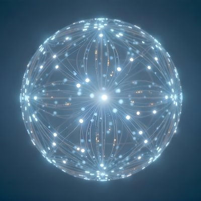 A Glowing Sphere With A Network Of Interconnected Lines And Dots Creating A Futuristic And Technological Aesthetic On A Dark Blue Background 7 1643