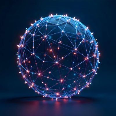 A Glowing Sphere With A Network Of Interconnected Lines And Dots Creating A Futuristic And Technological Aesthetic On A Dark Blue Background 9 A0b3