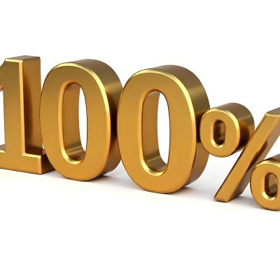 Golden 100 Text On A White Background The Numbers Are Big And Bold The Percentage Symbol Is Smaller And To The Right 1 0a8d