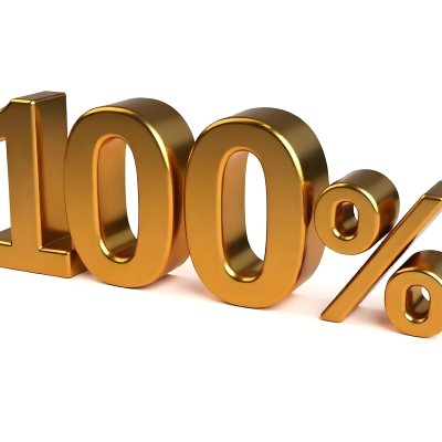 Golden 100 Text On A White Background The Numbers Are Big And Bold The Percentage Symbol Is Smaller And To The Right 13 44fd