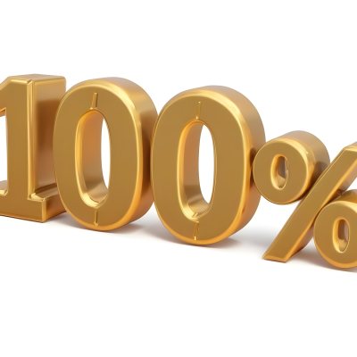 Golden 100 Text On A White Background The Numbers Are Big And Bold The Percentage Symbol Is Smaller And To The Right 15 4526