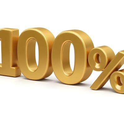 Golden 100 Text On A White Background The Numbers Are Big And Bold The Percentage Symbol Is Smaller And To The Right 16 841f