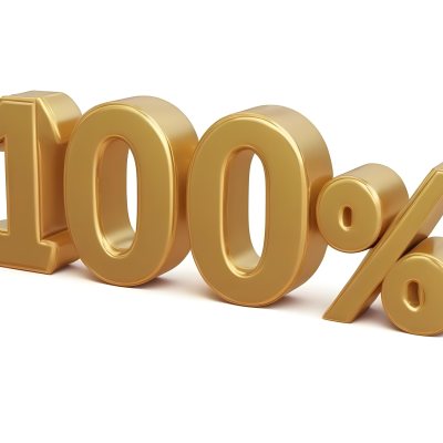 Golden 100 Text On A White Background The Numbers Are Big And Bold The Percentage Symbol Is Smaller And To The Right 17 1ec9