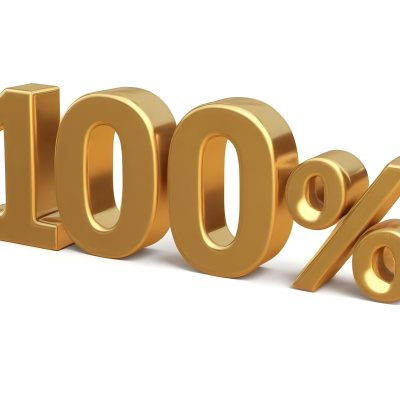 Golden 100 Text On A White Background The Numbers Are Big And Bold The Percentage Symbol Is Smaller And To The Right 24 1839