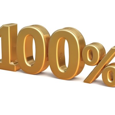 Golden 100 Text On A White Background The Numbers Are Big And Bold The Percentage Symbol Is Smaller And To The Right 25 21bd