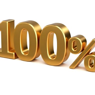 Golden 100 Text On A White Background The Numbers Are Big And Bold The Percentage Symbol Is Smaller And To The Right 6 D39f