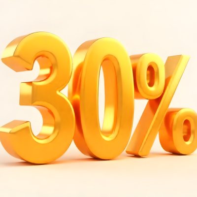 Golden Thirty Percent Symbol