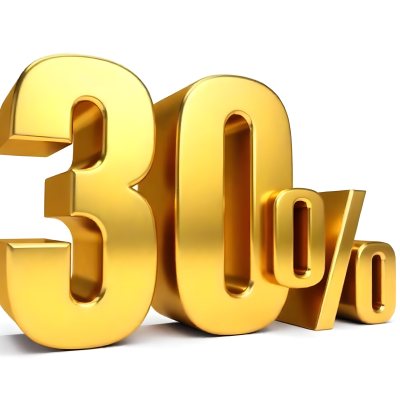 Golden Thirty Percent Symbol On A White Background Shiny Discount Sale Promotion Offer Marketing Advertising Business Finance Shopping Retail 15 2bc1