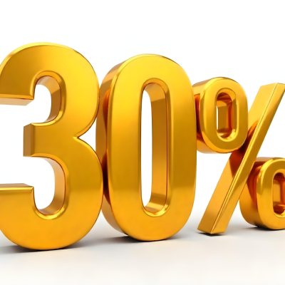 Golden Thirty Percent Symbol On A White Background Shiny Discount Sale Promotion Offer Marketing Advertising Business Finance Shopping Retail 18 B75d