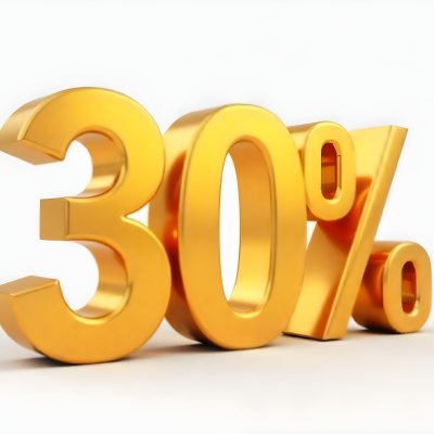 Golden Thirty Percent Symbol On A White Background Shiny Discount Sale Promotion Offer Marketing Advertising Business Finance Shopping Retail 7 D75d