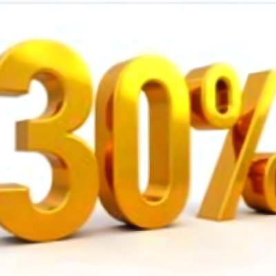 Golden Thirty Percent Symbol On A White Background Shiny Discount Sale Promotion Offer Marketing Advertising Business Finance Shopping Retail 8 60e9