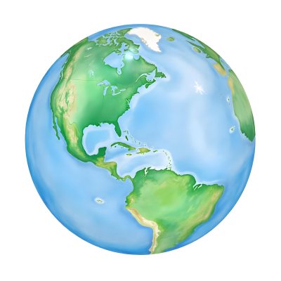 Watercolor Painting Of Planet Earth With Blue Continents And Green Oceans The Americas Are In The Center Isolated On White Background 23 328b