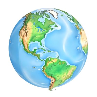 Watercolor Painting Of Planet Earth With Blue Continents And Green Oceans The Americas Are In The Center Isolated On White Background 28 2ff3