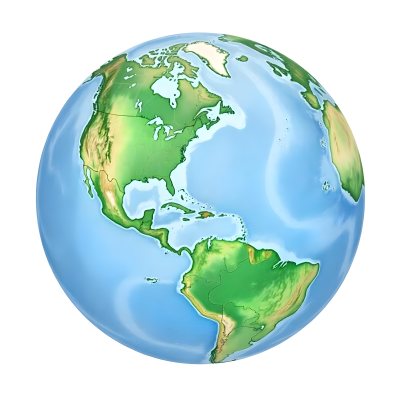 Watercolor Painting Of Planet Earth With Blue Continents And Green Oceans The Americas Are In The Center Isolated On White Background 32 2aa1