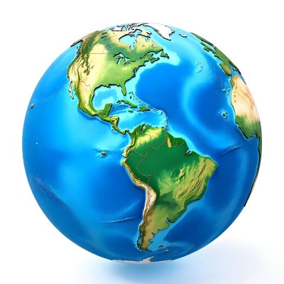 Watercolor Painting Of Planet Earth With Blue Continents And Green Oceans The Americas Are In The Center Isolated On White Background 5 E5aa