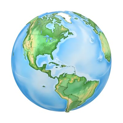 Watercolor Painting Of Planet Earth With Blue Continents And Green Oceans The Americas Are In The Center Isolated On White Background 9 E2ff