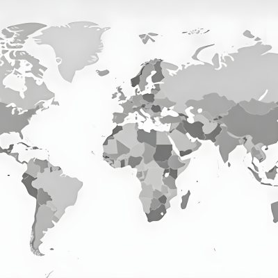 World Map With Countries In Different Shades Of Gray The Background Is Gray The Map Is Centered And The Countries Are Well Defined 21 91a3
