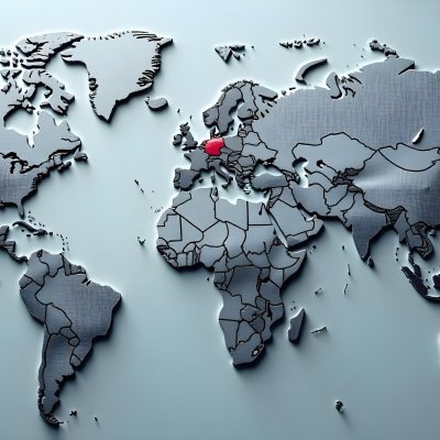 World Map With Countries In Different Shades Of Gray The Background Is Gray The Map Is Centered And The Countries Are Well Defined 8 Def1