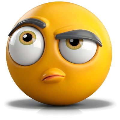 Yellow Emoji With Big Eyes And Thick Eyebrows Looking To The Left Small Mouth White Background 11 2783