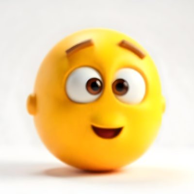 Yellow Emoji With Big Eyes And Thick Eyebrows Looking To The Left Small Mouth White Background 12 6233
