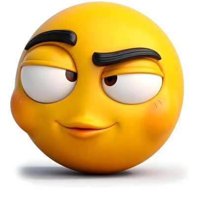 Yellow Emoji With Big Eyes And Thick Eyebrows Looking To The Left Small Mouth White Background 8 3fb8