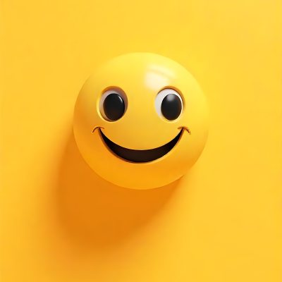 Yellow Smiley Face With Black Eyes And Mouth On A Black Background 22 55a7