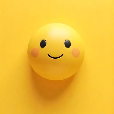 Yellow Smiley Face With Black Eyes And Mouth On A Black Background 6 1698