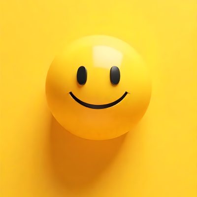 Yellow Smiley Face With Black Eyes And Mouth On A Black Background 9 B32a